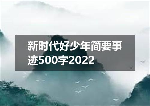 新时代好少年简要事迹500字2022