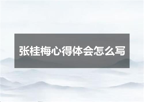 张桂梅心得体会怎么写