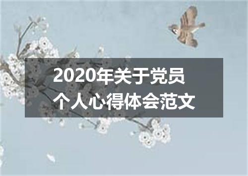 2020年关于党员个人心得体会范文