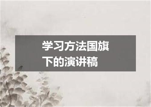 学习方法国旗下的演讲稿