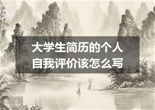 大学生简历的个人自我评价该怎么写