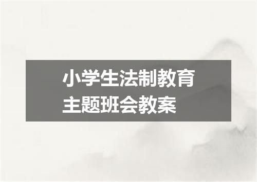 小学生法制教育主题班会教案