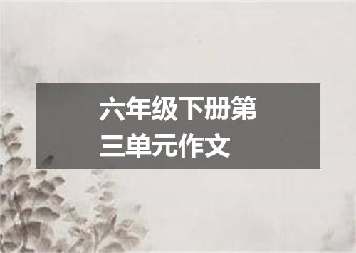 六年级下册第三单元作文