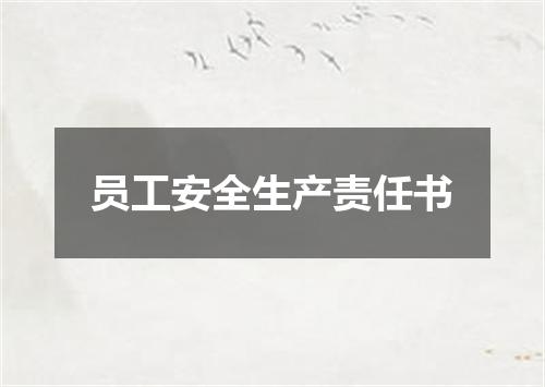 员工安全生产责任书