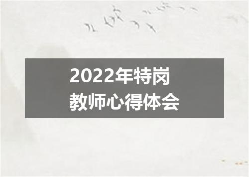 2022年特岗教师心得体会