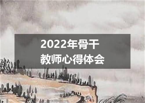 2022年骨干教师心得体会
