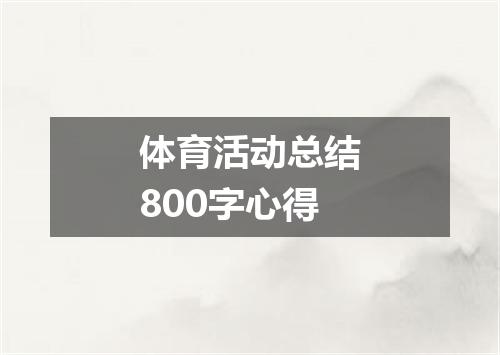 体育活动总结800字心得