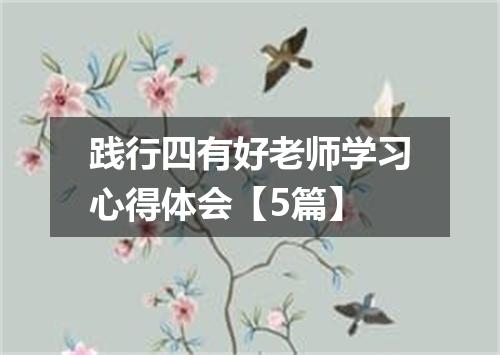 践行四有好老师学习心得体会【5篇】