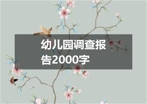 幼儿园调查报告2000字