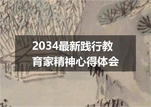 2034最新践行教育家精神心得体会