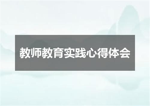 教师教育实践心得体会