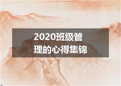 2020班级管理的心得集锦