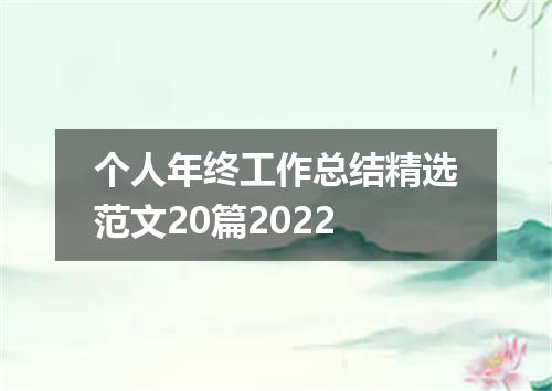个人年终工作总结精选范文20篇2022