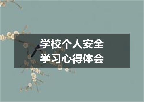 学校个人安全学习心得体会