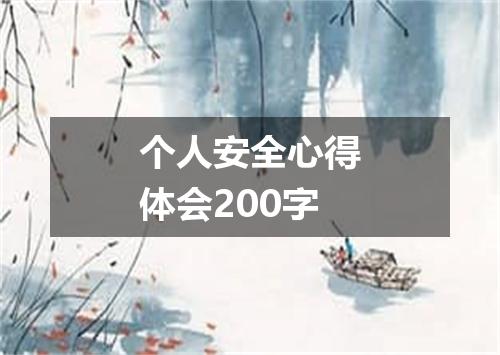 个人安全心得体会200字