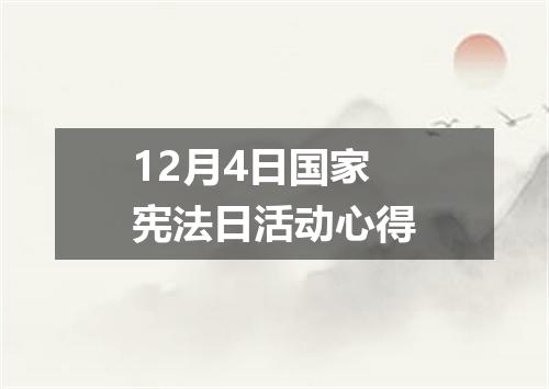 12月4日国家宪法日活动心得