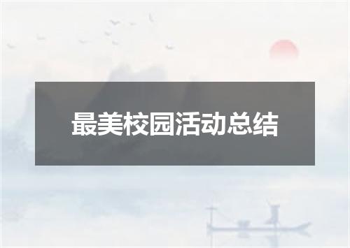 最美校园活动总结