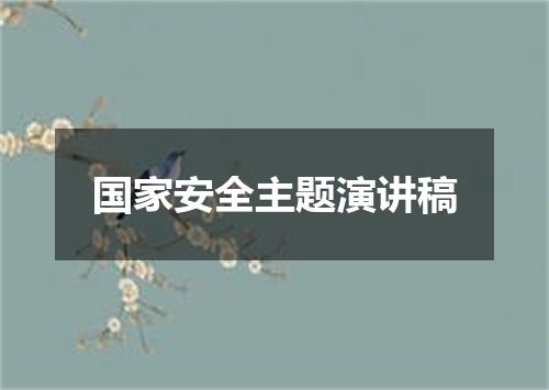 国家安全主题演讲稿