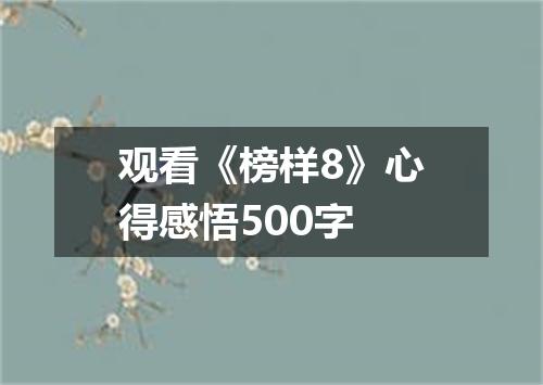 观看《榜样8》心得感悟500字