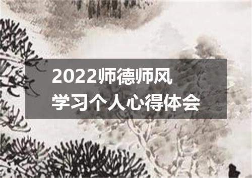 2022师德师风学习个人心得体会