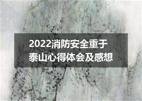 2022消防安全重于泰山心得体会及感想