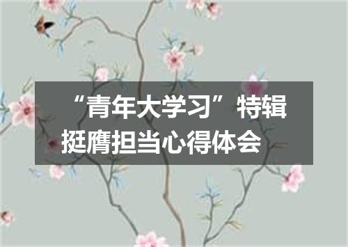 “青年大学习”特辑挺膺担当心得体会