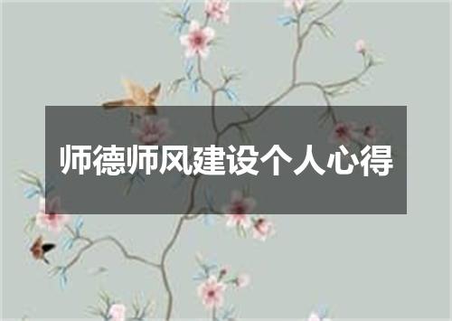 师德师风建设个人心得
