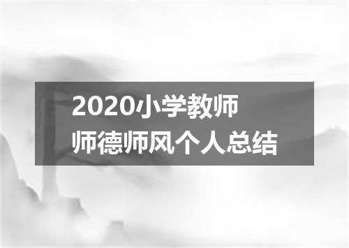 2020小学教师师德师风个人总结