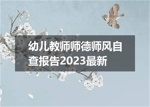 幼儿教师师德师风自查报告2023最新