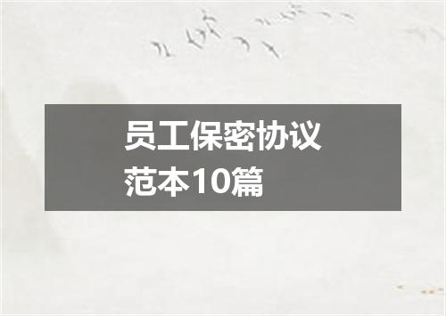 员工保密协议范本10篇
