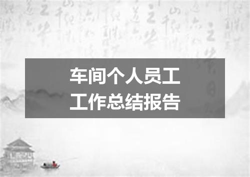 车间个人员工工作总结报告