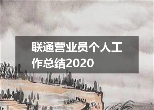 联通营业员个人工作总结2020