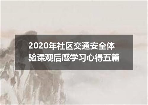 2020年社区交通安全体验课观后感学习心得五篇