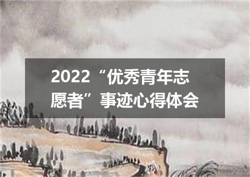 2022“优秀青年志愿者”事迹心得体会