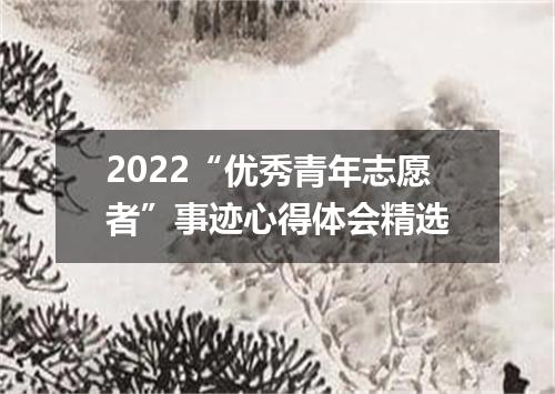 2022“优秀青年志愿者”事迹心得体会精选