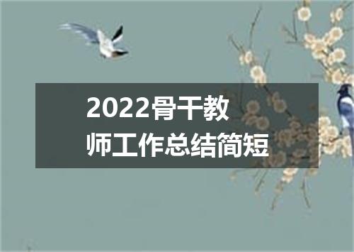 2022骨干教师工作总结简短