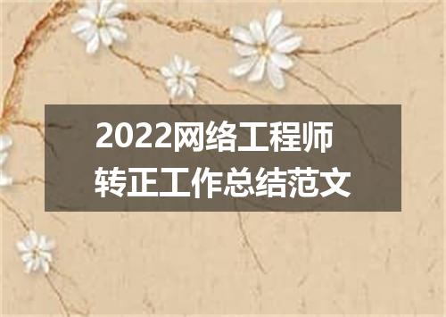 2022网络工程师转正工作总结范文