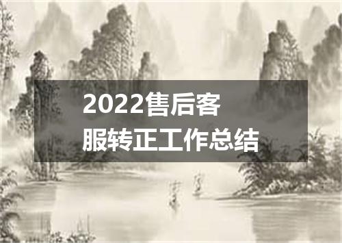 2022售后客服转正工作总结