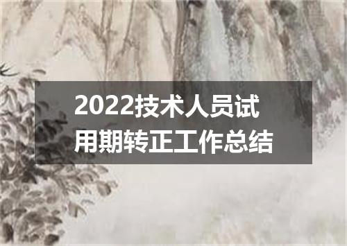 2022技术人员试用期转正工作总结