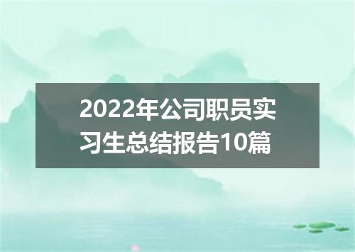 2022年公司职员实习生总结报告10篇