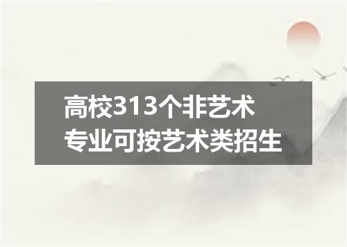 高校313个非艺术专业可按艺术类招生