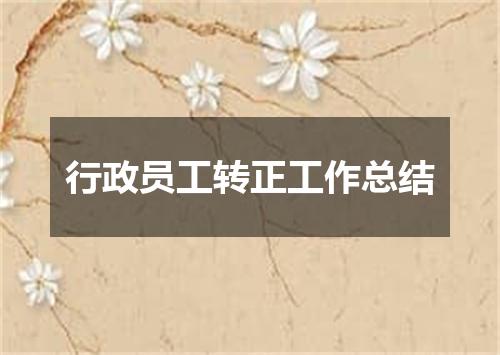 行政员工转正工作总结
