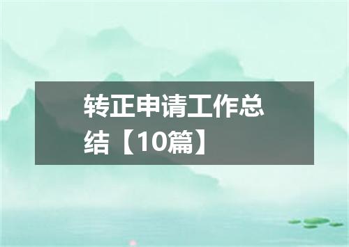 转正申请工作总结【10篇】