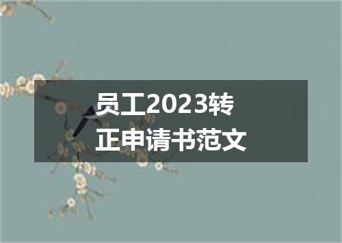 员工2023转正申请书范文