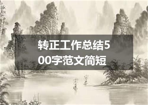 转正工作总结500字范文简短