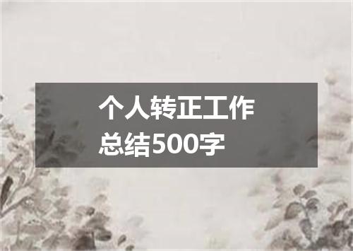 个人转正工作总结500字