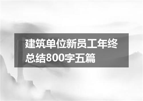 建筑单位新员工年终总结800字五篇