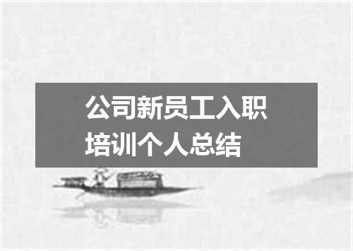 公司新员工入职培训个人总结