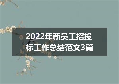 2022年新员工招投标工作总结范文3篇