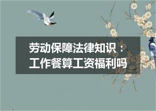 劳动保障法律知识：工作餐算工资福利吗